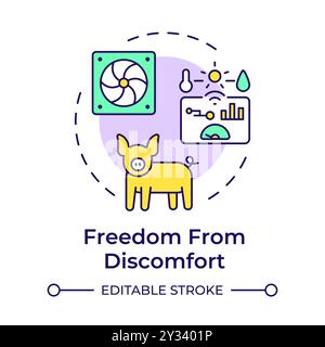Freedom from discomfort multi color concept icon Stock Vector