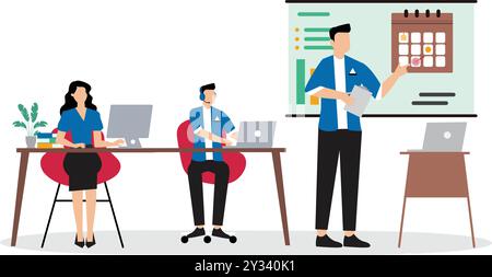 Business meeting and work schedule calendar Stock Vector
