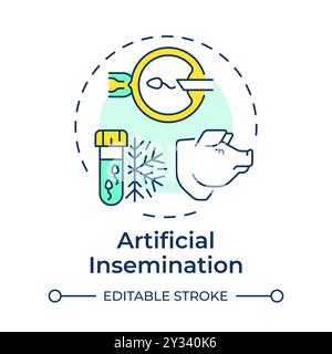 Artificial insemination multi color concept icon Stock Vector