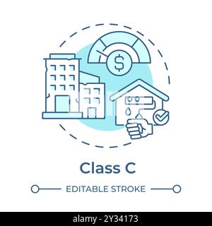 Property class C soft blue concept icon Stock Vector