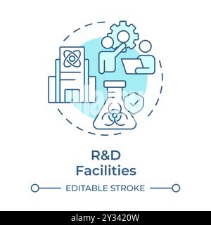 Research and development facility soft blue concept icon Stock Vector