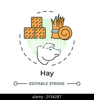 Hay multi color concept icon Stock Vector