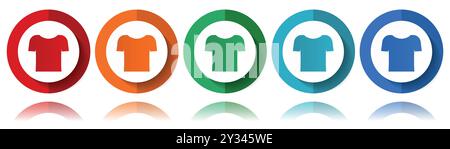 Shirt vector icons, flat icon set for logo design, webdesign and mobile applications, colorful web button collection in eps 10 Stock Vector