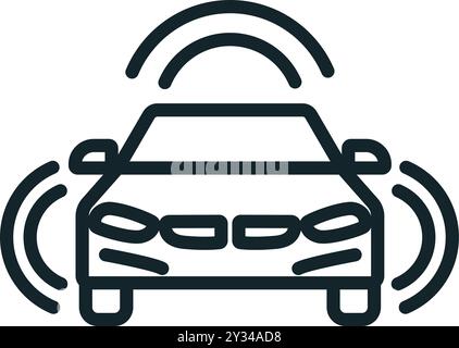 Autonomous self-driving driverless vehicle using artificial intelligence icon Stock Vector