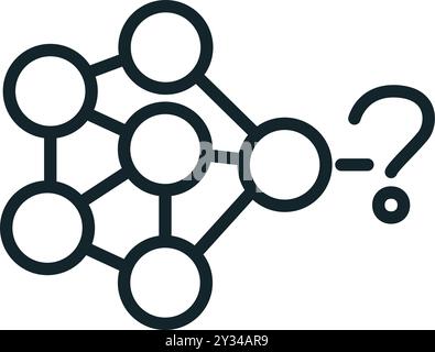 Artificial intelligence network asking a question icon Stock Vector