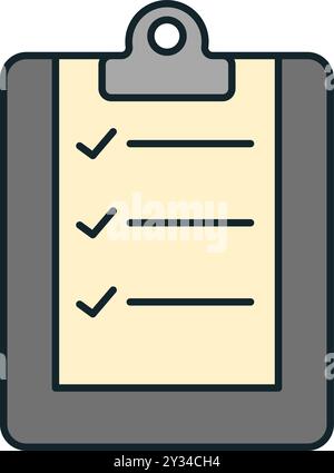 Clipboard showing a list with check marks for business management Stock Vector