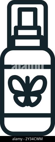 Insect repellent spray for keeping away mosquitoes, ticks and other bugs while hiking and camping in nature Stock Vector