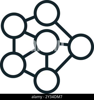 Network of connected circles is representing the concept of artificial intelligence and its complex structure Stock Vector