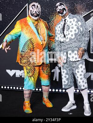 Elmont, United States. 11th Sep, 2024. ELMONT, NEW YORK, USA - SEPTEMBER 11: Violent J and Shaggy 2 Dope of Insane Clown Posse arrive at the 2024 MTV Video Music Awards held at UBS Arena on September 11, 2024 in Elmont, New York, United States. (Photo by Xavier Collin/Image Press Agency) Credit: Image Press Agency/Alamy Live News Stock Photo