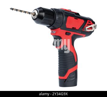 Electrical drill with battery power isolated on white studio background Stock Photo