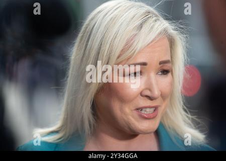 London, UK. 12 Sep 2024. Pictured: Northern Ireland First Minister Michelle O’Neill arrive for a meeting with Chancellor Rachel Reeves at HM Treasury. Credit: Justin Ng/Alamy Live News. Stock Photo