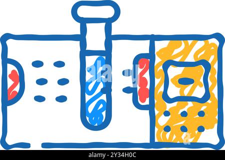 spectrophotometers lab electronic tool icon doodle illustration Stock Vector