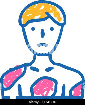 psoriasis skin disease icon doodle illustration Stock Vector Image ...