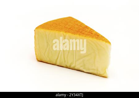 Cheese triangle isolated on white background Stock Photo