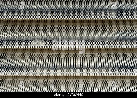 Detail of the radiator grille on road construction vehicle Stock Photo