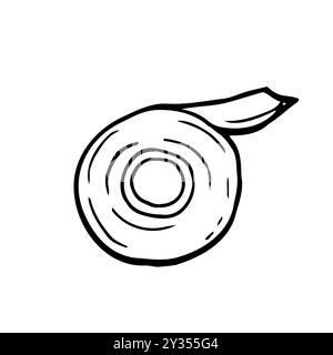 Adhesive tape roll hand drawn vector illustration. Stock Vector