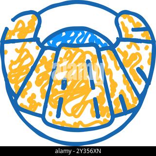 croissant bakery icon doodle illustration Stock Vector