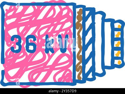 medium voltage cables icon doodle illustration Stock Vector Image & Art ...