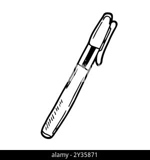 Ballpoint pen Doodle Vector Illustration. Isolated on a white background. Stock Vector