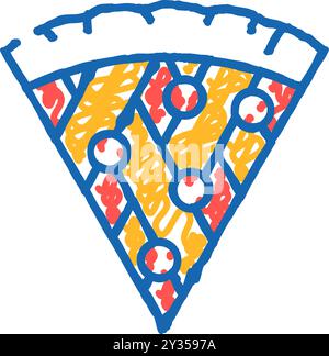 pizza bakery dish icon doodle illustration Stock Vector