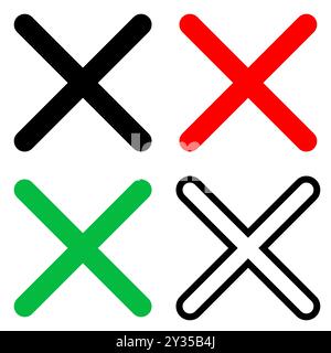 Delete icon, no sign, close symbol vector, cancel, wrong or reject illustration. Close icon vector. Delete sign and symbol. Cross sign. Deny. Stock Vector