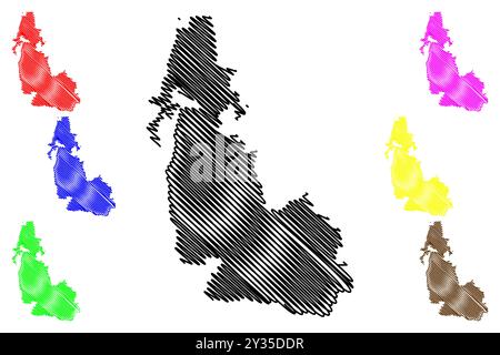 Shire of Cook (Commonwealth of Australia, Queensland state) map vector illustration, scribble sketch Cook map Stock Vector