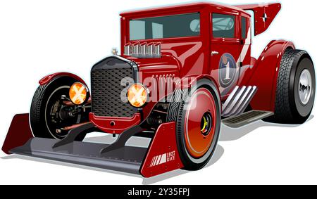 Custom fiction retro race car concept. Available EPS-10 vector format separated by groups and layers with transparency effects for one-click recolor Stock Vector