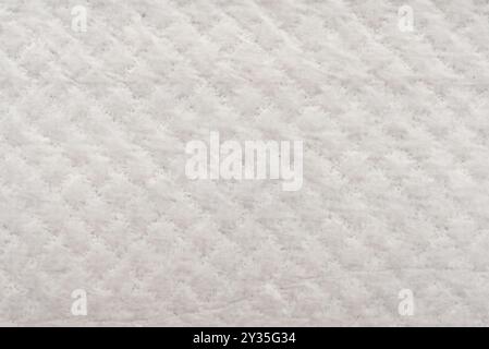 Texture of white water-absorbing checkered fabric. Microfiber. Textile Stock Photo