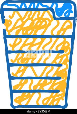 folding cup icon doodle illustration Stock Vector