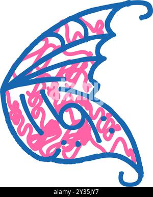 ragged wing icon doodle illustration Stock Vector Image & Art - Alamy