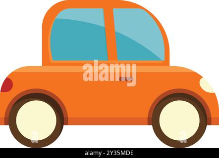 Simple and colorful vector illustration of a generic orange car, showing a side view Stock Vector