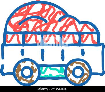 wagon farm icon doodle illustration Stock Vector Image & Art - Alamy