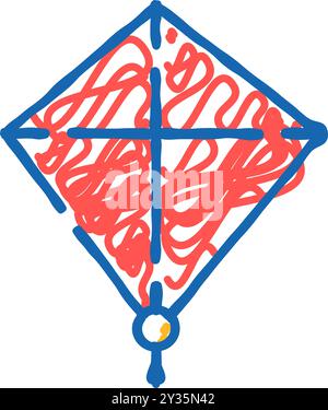 frameless kite flying icon doodle illustration Stock Vector Image & Art ...