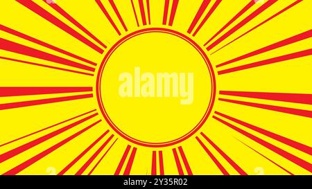 Abstract red and yellow retro sunburst illustration. Good for graphic design background, poster, banner etc Stock Vector