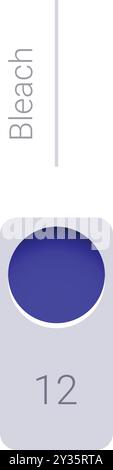 Minimalist icon representing bleach level 12, symbolizing strength and concentration with its bold blue color Stock Vector