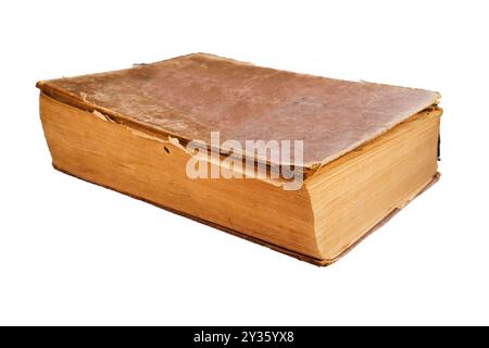 a very old book in Arabic on a white background Stock Photo