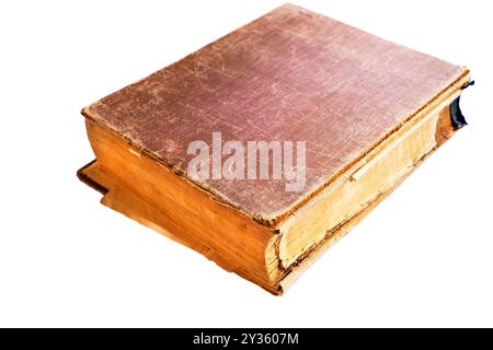 a very old book in Arabic on a white background Stock Photo