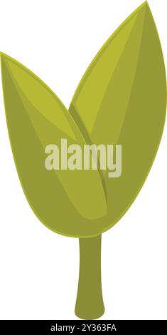 Green plant sprout growing from ground isometric icon isolated on white background Stock Vector