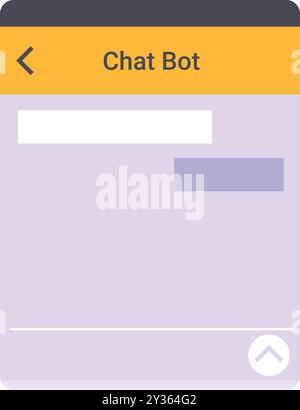 Simple chat bot interface with blank message windows, ready for user input Stock Vector