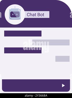 Modern smartphone application displaying a conversation history with a chatbot, using artificial intelligence to answer questions Stock Vector