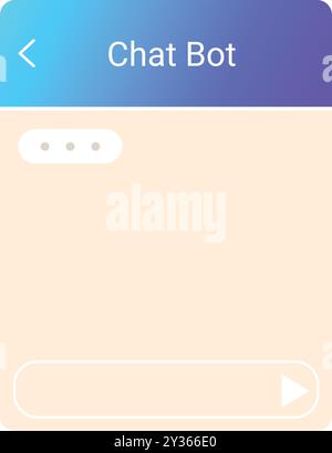 Chat bot interface is displaying a blank message bubble ready for text Stock Vector