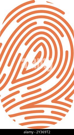 Fingerprint is representing the concept of identity and security in this illustration Stock Vector