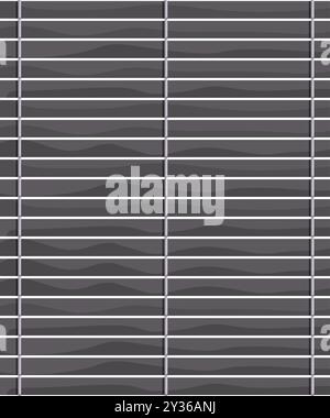 Dark wooden window blinds are covering the window Stock Vector