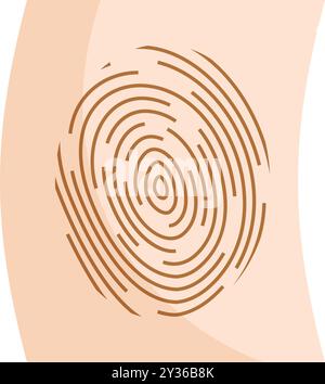 Fingerprint swirling with lines forming a unique pattern on a skin surface Stock Vector