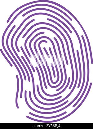 Purple fingerprint is standing out, representing the concept of individuality Stock Vector