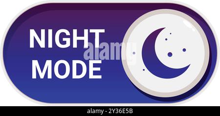 Night mode button activating the dark theme for websites and apps Stock Vector