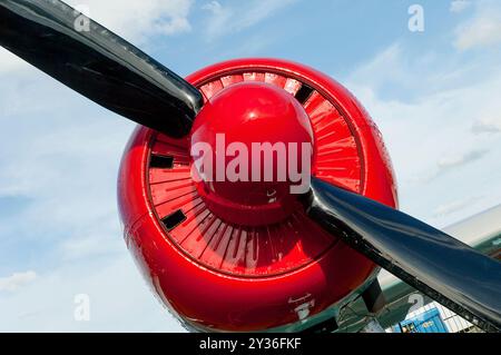A single propellor plane in the static display area at the RAF Waddington International Air Show 2005. Stock Photo