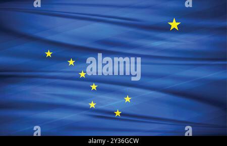 Illustration of Alaska flag and editable vector Alaska Country Flag Stock Vector