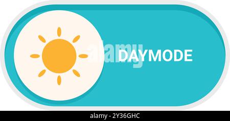 Day mode button activating daytime hours for website or app features Stock Vector
