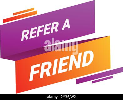 Colorful banner promoting a referral program for sharing with friends Stock Vector
